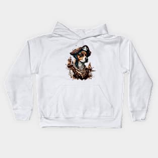 Dog Vintage Pirates Design Kids Hoodie